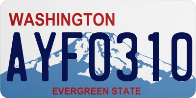 WA license plate AYF0310