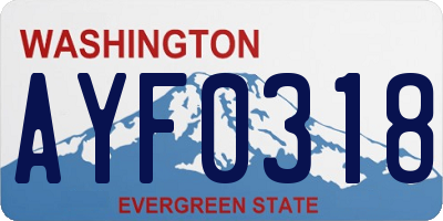 WA license plate AYF0318