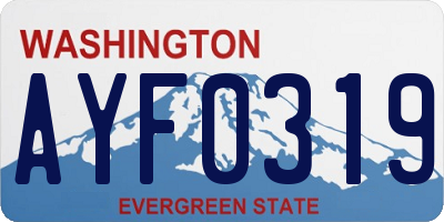 WA license plate AYF0319