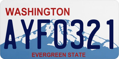 WA license plate AYF0321