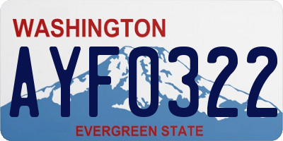 WA license plate AYF0322
