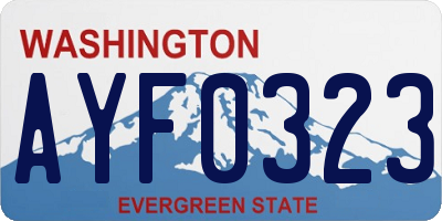 WA license plate AYF0323