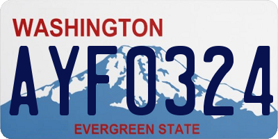 WA license plate AYF0324