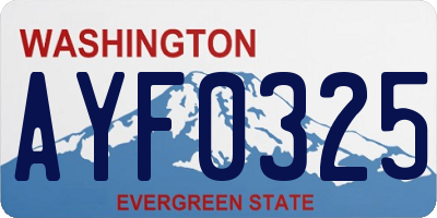 WA license plate AYF0325