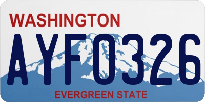 WA license plate AYF0326
