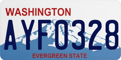 WA license plate AYF0328