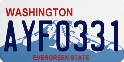 WA license plate AYF0331