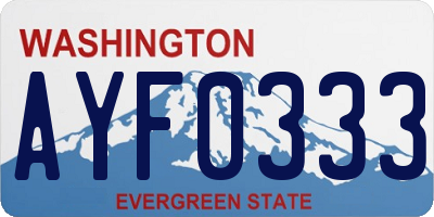 WA license plate AYF0333