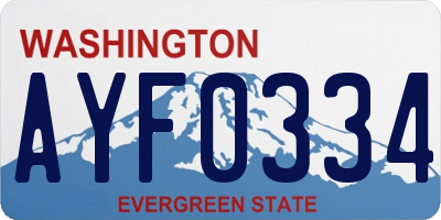 WA license plate AYF0334