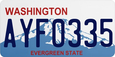 WA license plate AYF0335