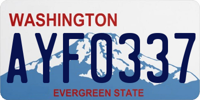 WA license plate AYF0337