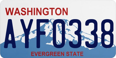 WA license plate AYF0338