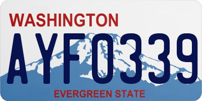 WA license plate AYF0339