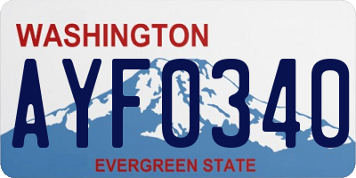 WA license plate AYF0340