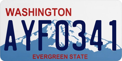 WA license plate AYF0341
