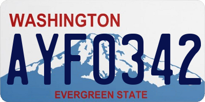 WA license plate AYF0342