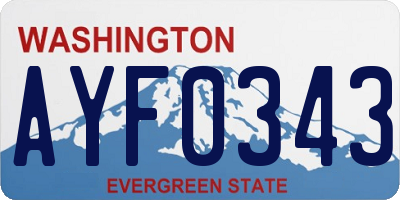WA license plate AYF0343