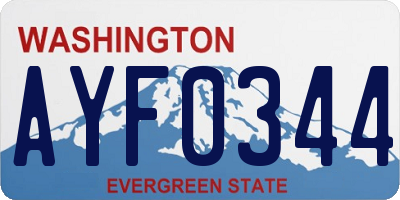WA license plate AYF0344