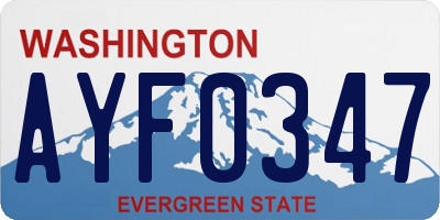 WA license plate AYF0347