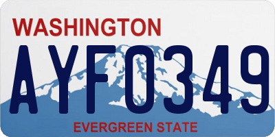 WA license plate AYF0349