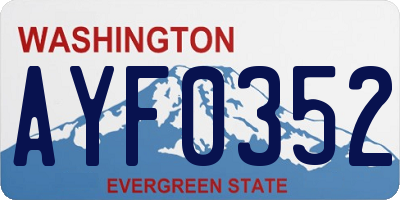 WA license plate AYF0352