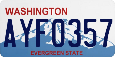 WA license plate AYF0357