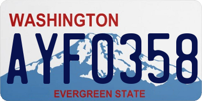 WA license plate AYF0358