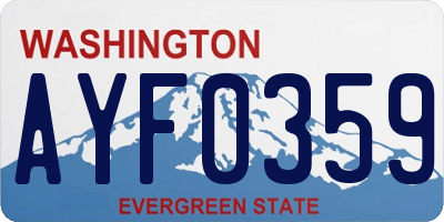 WA license plate AYF0359
