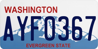 WA license plate AYF0367