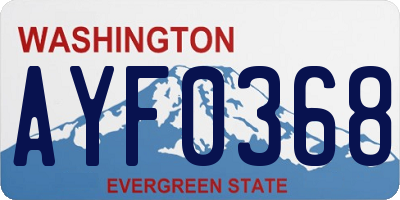 WA license plate AYF0368