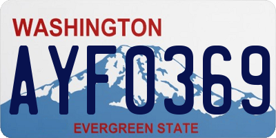WA license plate AYF0369
