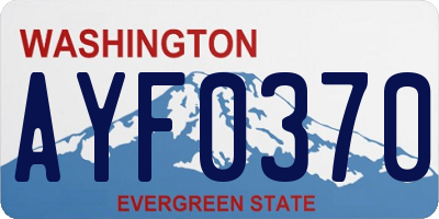 WA license plate AYF0370