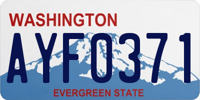 WA license plate AYF0371