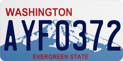 WA license plate AYF0372