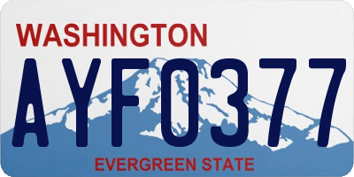 WA license plate AYF0377