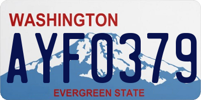 WA license plate AYF0379