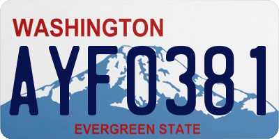 WA license plate AYF0381