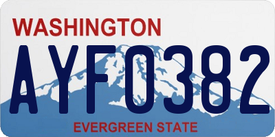 WA license plate AYF0382