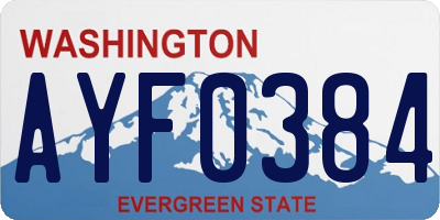 WA license plate AYF0384