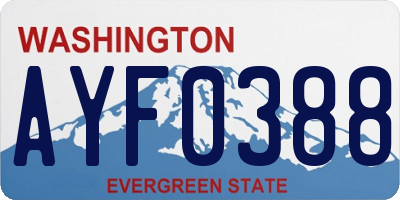 WA license plate AYF0388