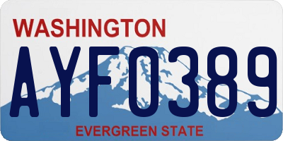 WA license plate AYF0389