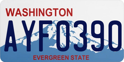 WA license plate AYF0390