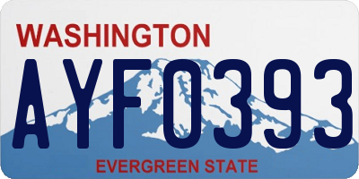 WA license plate AYF0393