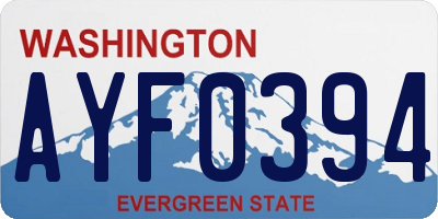 WA license plate AYF0394