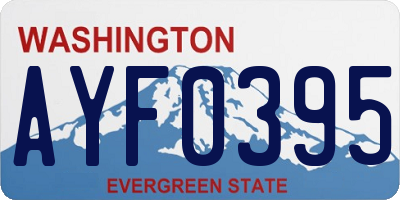 WA license plate AYF0395
