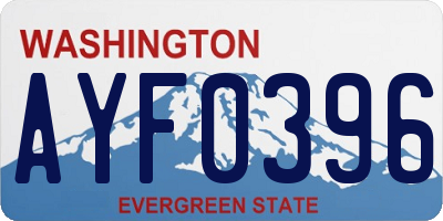 WA license plate AYF0396