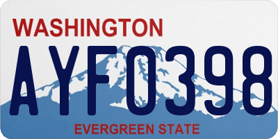 WA license plate AYF0398