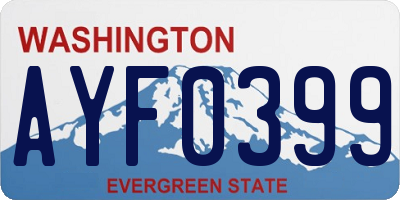 WA license plate AYF0399