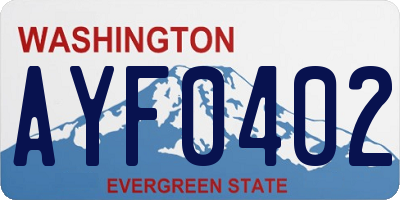 WA license plate AYF0402