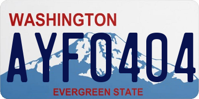 WA license plate AYF0404